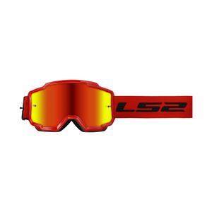 LS2 Charger motocross szemüveg piros, irídium plexivel