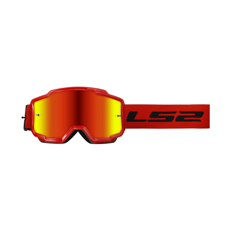 LS2 Charger motocross szemüveg piros, irídium plexivel