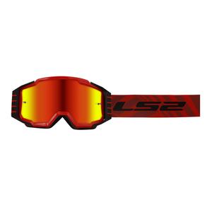 LS2 Charger PRO motokrossz szemüveg piros irídium plexivel