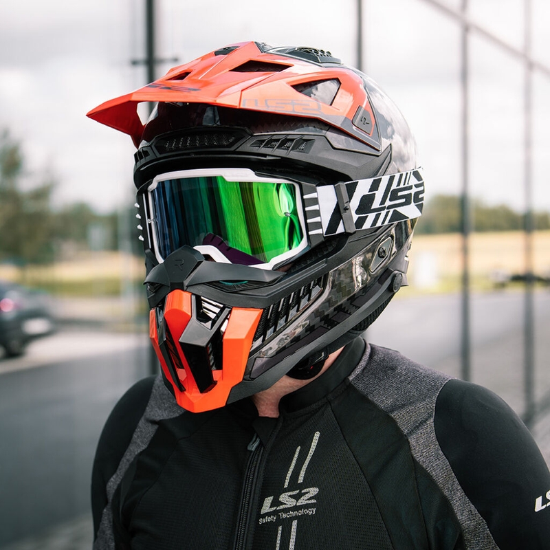 LS2 Charger PRO motokrossz szemüveg fehér, irídium plexivel