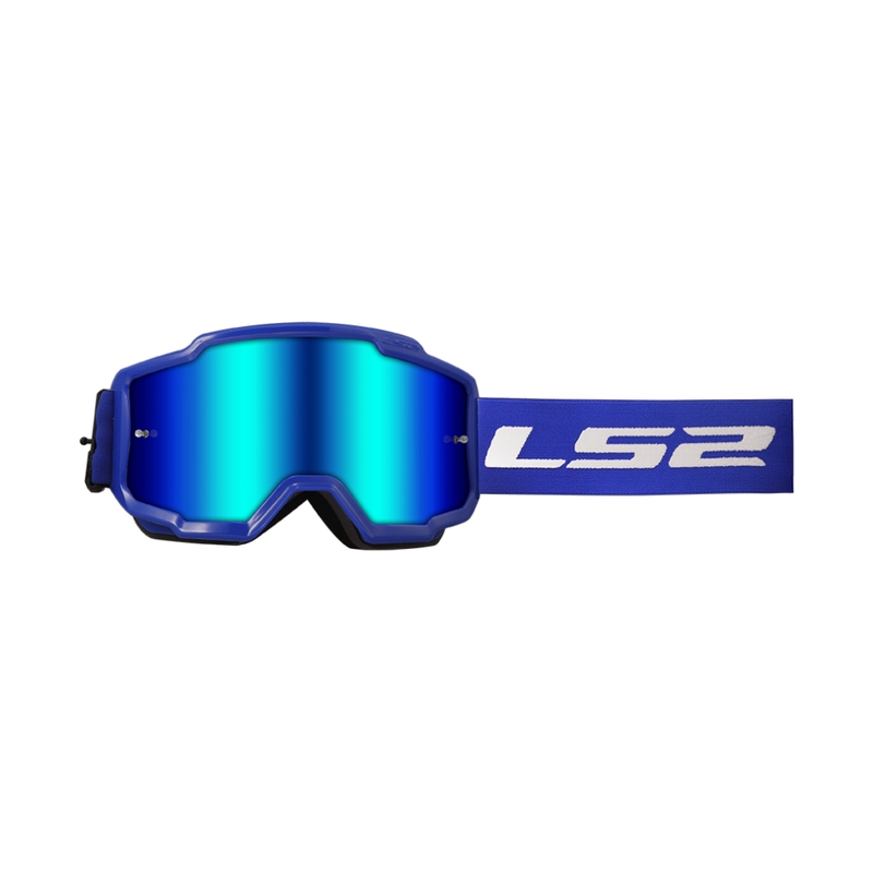 LS2 Charger motocross szemüveg  kék, irídium plexivel