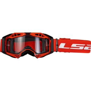 LS2 Aura Enduro motocross szemüveg piros átlátszó plexi