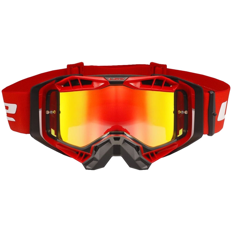 LS2 Aura PRO motokrossz szemüveg fekete-piros irídium plexi