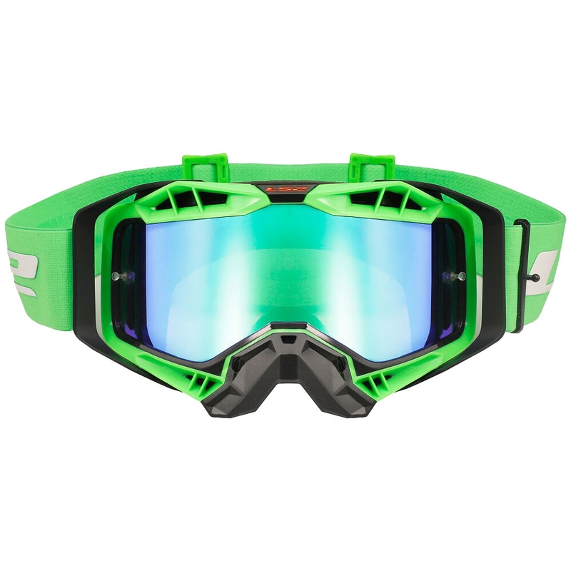 LS2 Aura PRO motokrossz szemüveg fekete-zöld irídium plexi