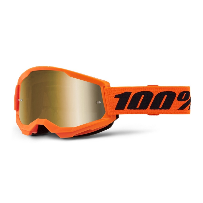 100% STRATA 2 gyerek motocross szemüveg narancssárga (tükörarany plexi)
