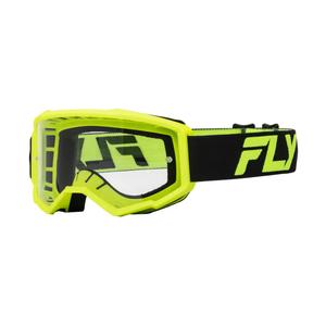 FLY Racing Focus motocross szemüveg fekete-fluo sárga, átlátszó plexivel