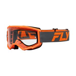 FLY Racing Focus gyerek motokrossz szemüveg fekete-narancssárga, átlátszó plexivel