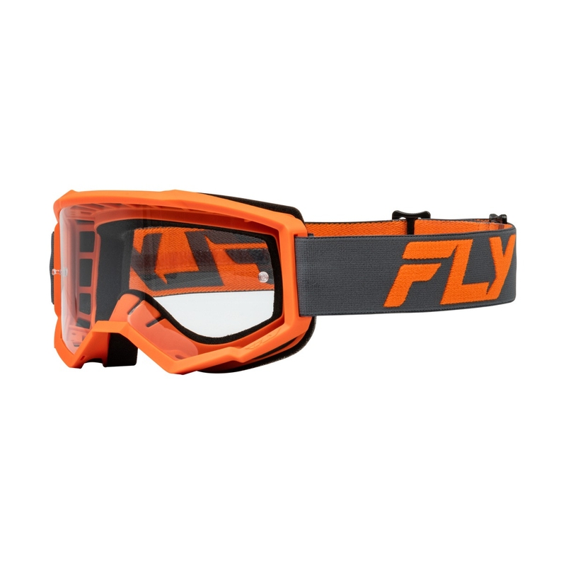 FLY Racing Focus gyerek motokrossz szemüveg fekete-narancssárga, átlátszó plexivel