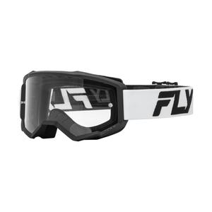 FLY Racing Focus gyerek motokrossz szemüveg fehér-fekete, átlátszó plexive