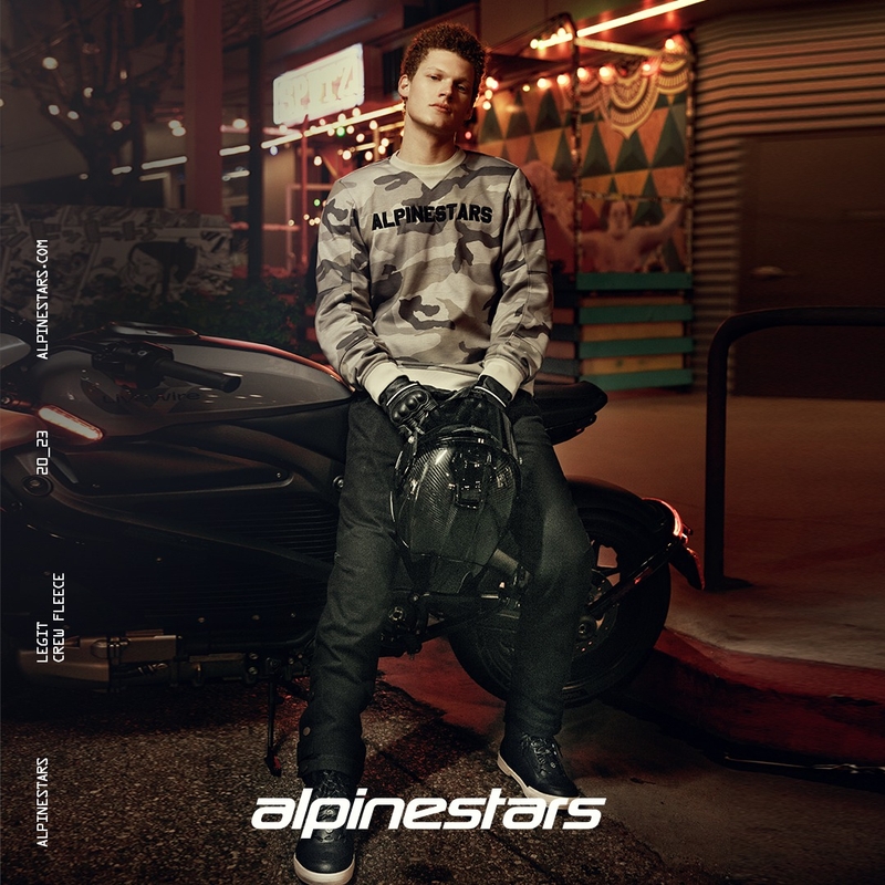Alpinestars Legit Crew Fleece motoros pulóver világos terepszínű-szürke