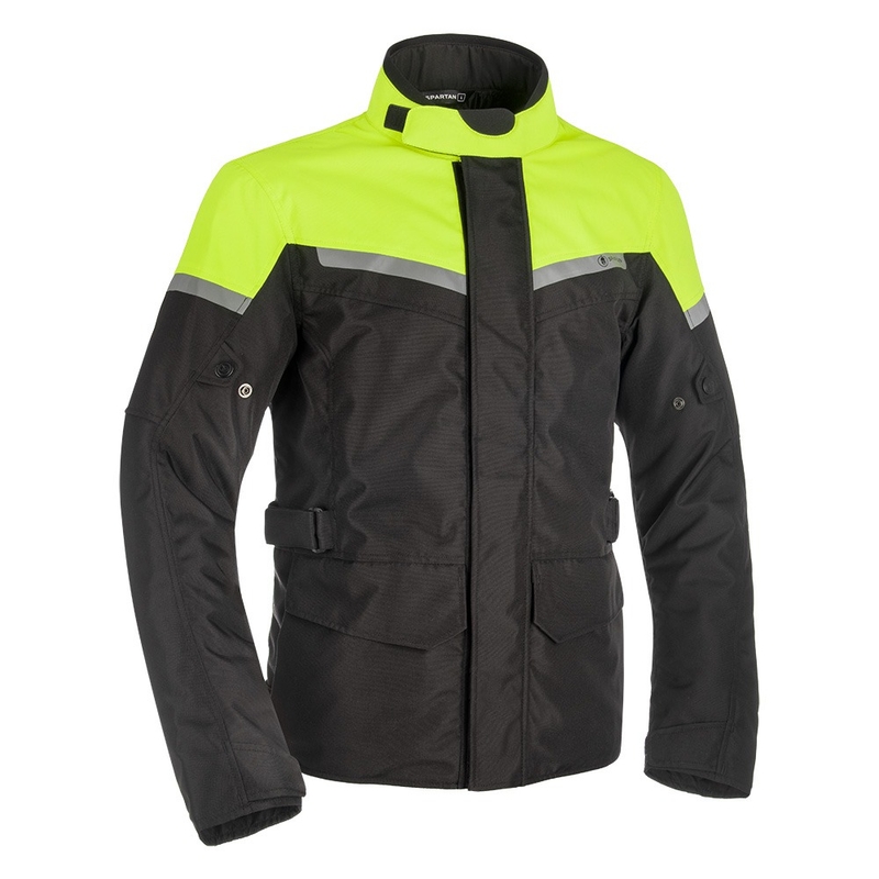 Oxford Spartan Long WP motorkerékpár kabát fekete-fluo sárga