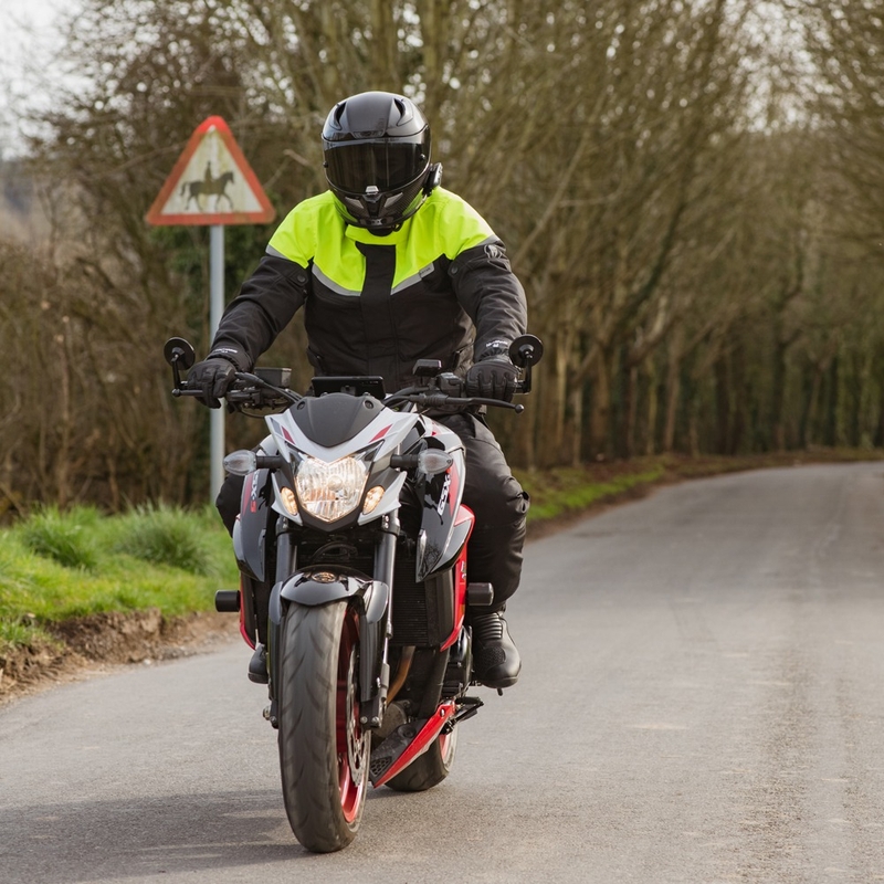 Oxford Spartan Long WP motorkerékpár kabát fekete-fluo sárga