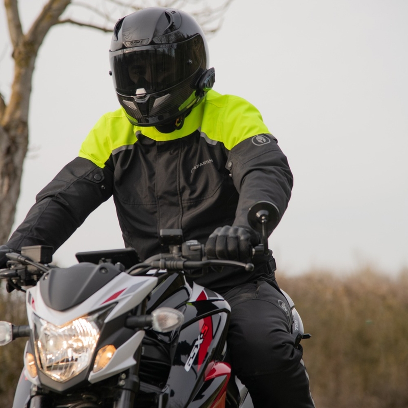 Oxford Spartan Short WP motorkerékpár kabát fekete-fluo sárga