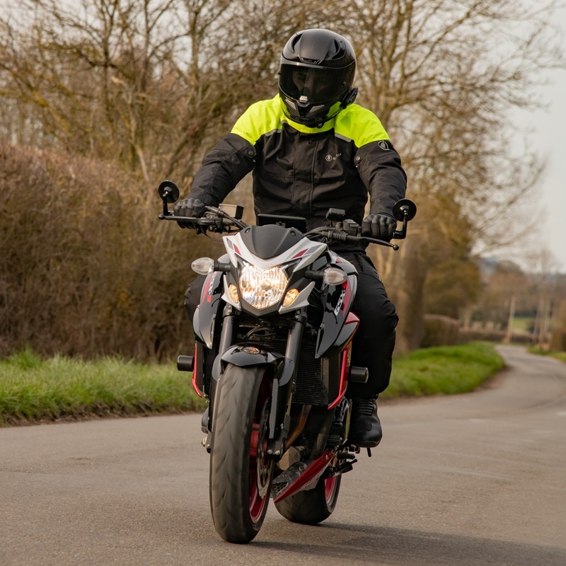Oxford Spartan Short WP motorkerékpár kabát fekete-fluo sárga