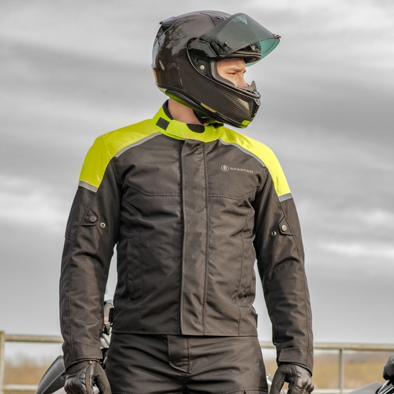 Oxford Spartan Short WP motorkerékpár kabát fekete-fluo sárga