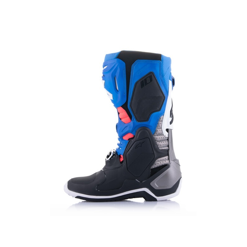 Alpinestars Tech 10 Supervented perforált motoros csizma kék-lila-rózsaszín-fehér-szürke-fekete