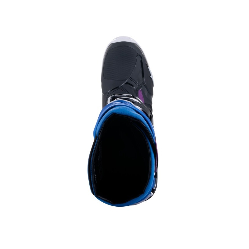Alpinestars Tech 10 Supervented perforált motoros csizma kék-lila-rózsaszín-fehér-szürke-fekete