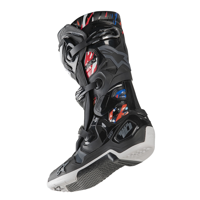 Alpinestars Tech 10 Limitált kiadás Renen motoros csizma fekete-szürke-fehér-multicolor