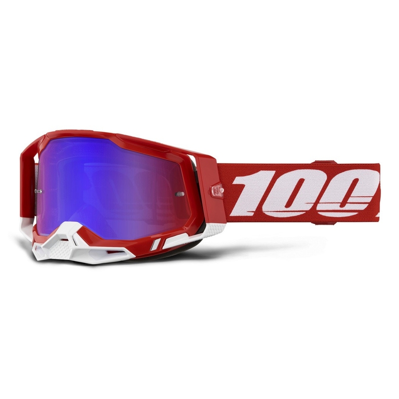 100% RACECRAFT 2 Red motokrossz szemüveg piros-kék plexi