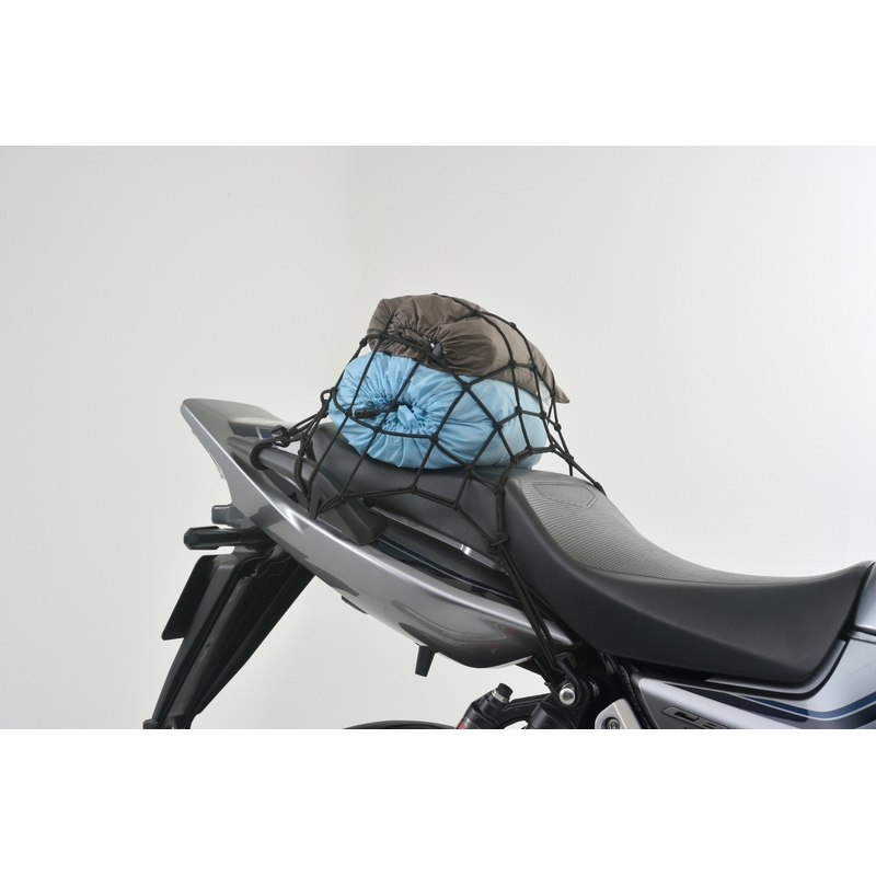 Daytona rugalmas csomagháló motorkerékpárra műanyag kampókkal fekete  30 x 30 cm