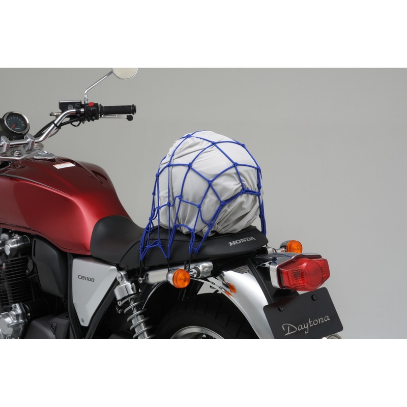 Daytona rugalmas csomagháló motorkerékpárra fémkampókkal kék 40 x 40 cm