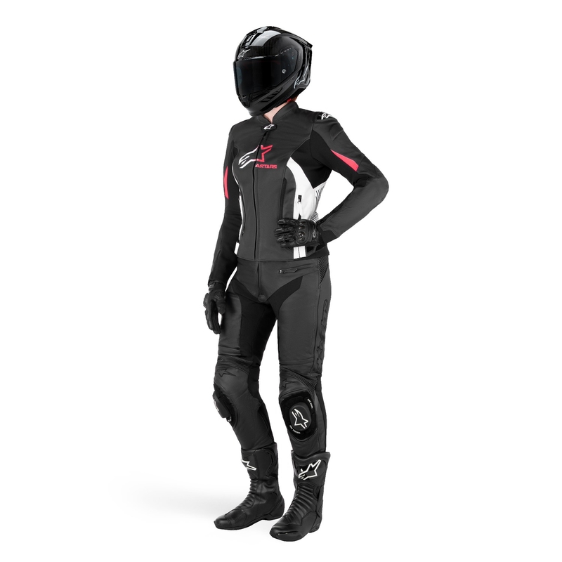 Alpinestars GP PLUS 4 női motoros kabát fekete-fehér-rózsaszín
