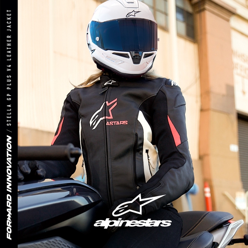 Alpinestars GP PLUS 4 női motoros kabát fekete-fehér-rózsaszín