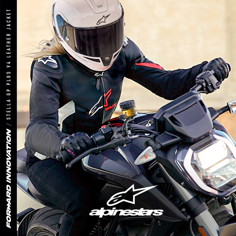 Alpinestars GP PLUS 4 női motoros kabát fekete-fehér-rózsaszín