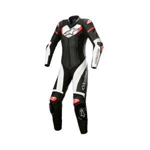 Alpinestars STELLA GP PLUS 2 női egyrészes motoros bőroverál fekete-fehér-fluo piros