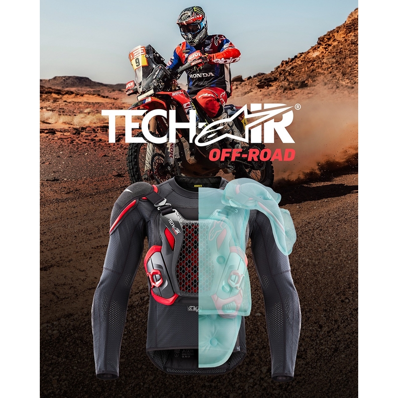 Alpinestars TECH-AIR®OFF-ROAD rendszerű légzsák mellény fekete-piros