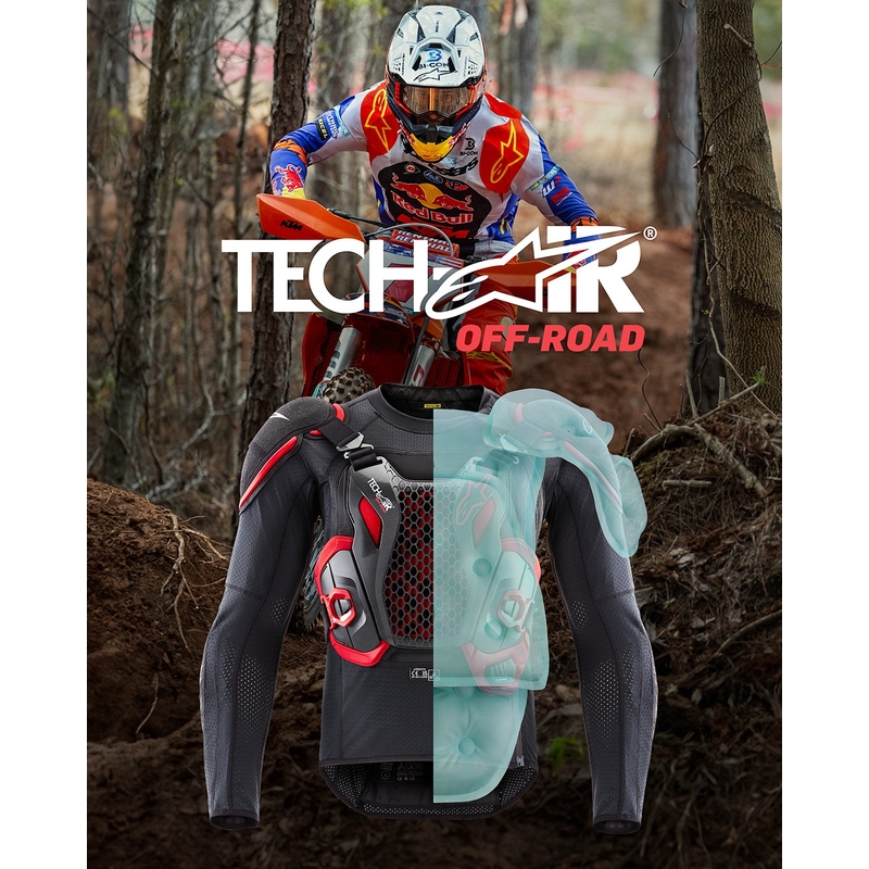 Alpinestars TECH-AIR®OFF-ROAD rendszerű légzsák mellény fekete-piros