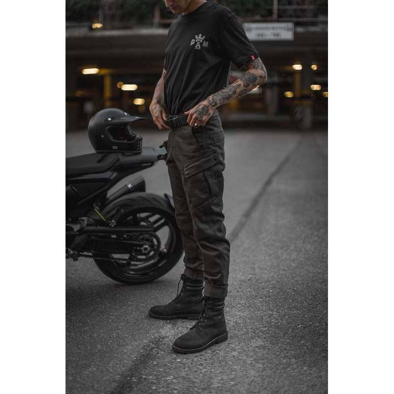 Motorkerékpár Jeansy PANDO MOTO Mark Kev olívazöld kiárusítás - II. minőség
