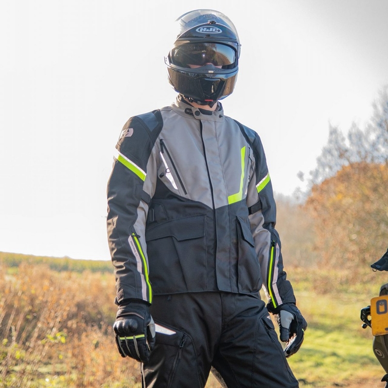 Oxford Montreal 4.0 DRY2DRY™ motoros kabát fekete-szürke-fluo sárga