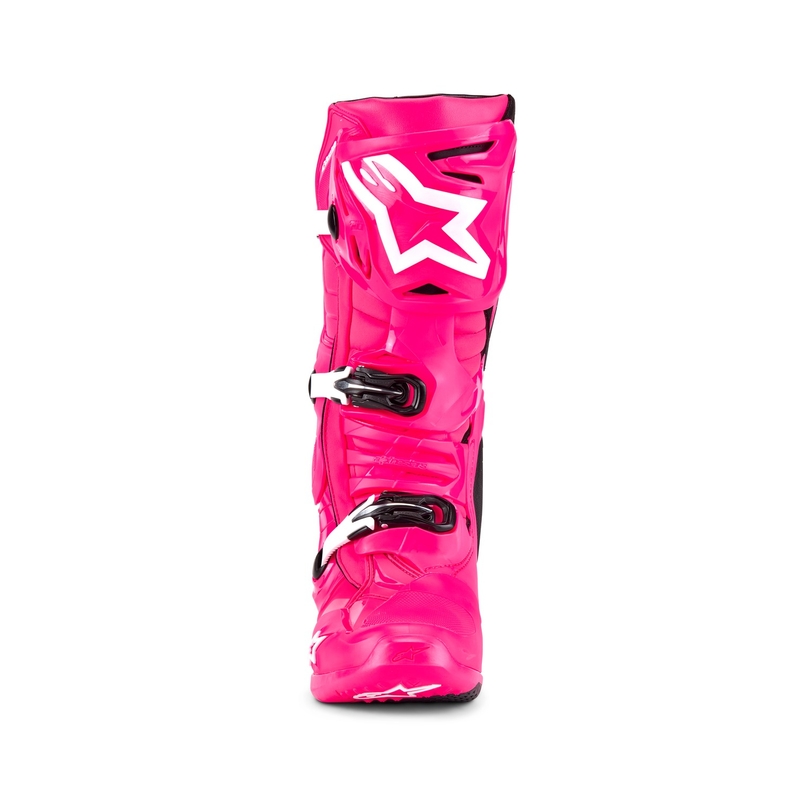Alpinestars Tech 10 2025 motoros csizma rózsaszín-fekete-fehér