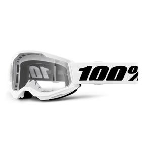 100% Strata 2 gyerek motocross szemüveg fehér (átlátszó plexi)