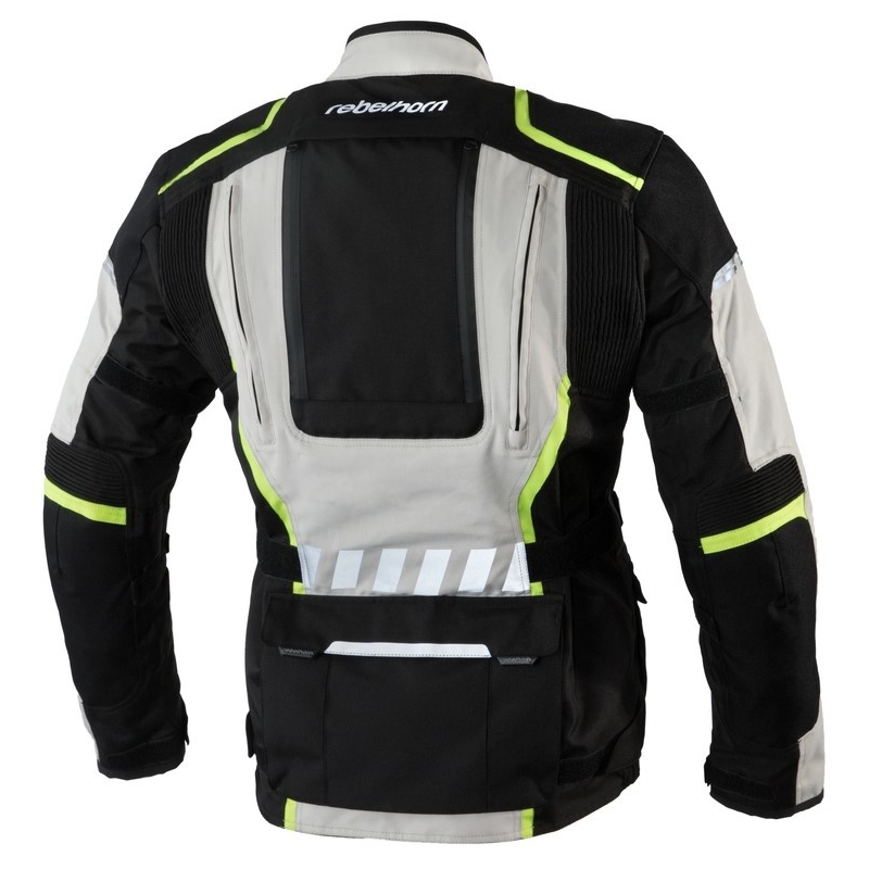 Motoros kabát Rebelhorn Hiker II fekete-szürke-fluo sárga akció kiárusítás