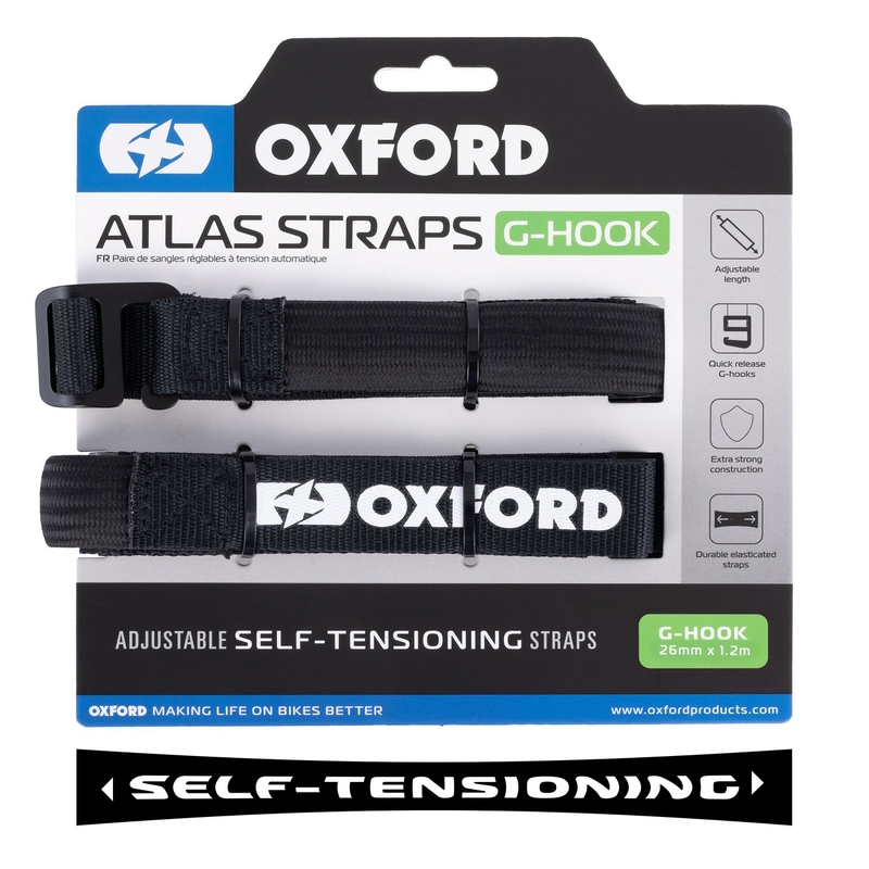 Oxford Atlas G-Hook csomagrögzítő pántok 2 db fekete 26mm x 1,2 m