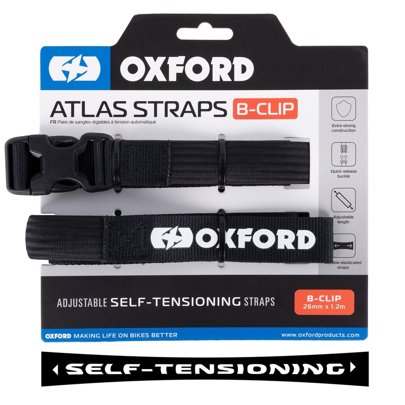 Oxford Atlas B-Clip csomagrögzítő pántok 2 db fekete 26 mm x 1-2 m