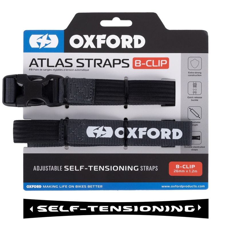 Oxford Atlas B-Clip csomagrögzítő pántok 2 db szürke 26 mm x 1,2 m