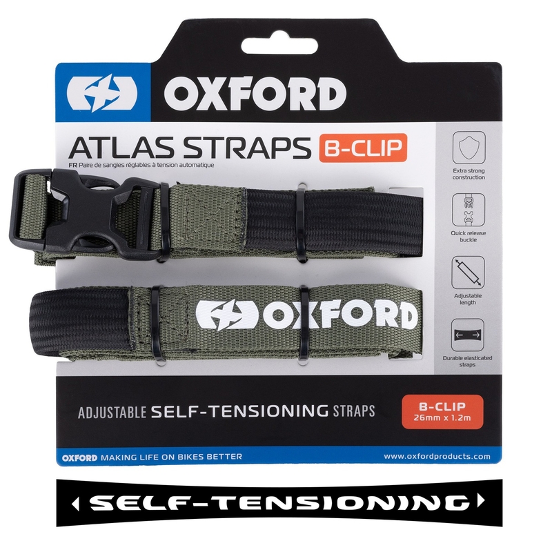 Oxford Atlas B-Clip csomagrögzítő pántok 2 db zöld 26 mm x 1,2 m