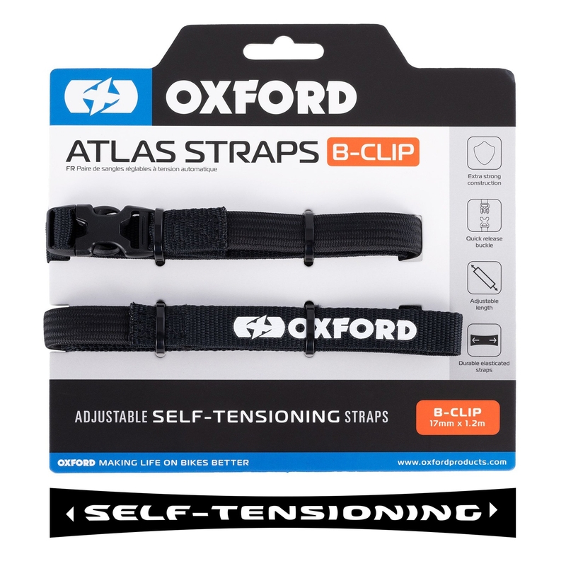 Oxford Atlas B-Clip csomagrögzítő pántok 2 db fekete 17 mm x 1,2 m