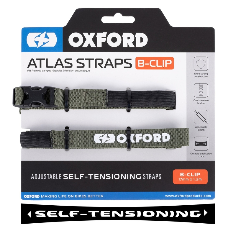 Oxford Atlas B-Clip csomagrögzítő pántok 2 db zöld 17 mm x 1,2 m