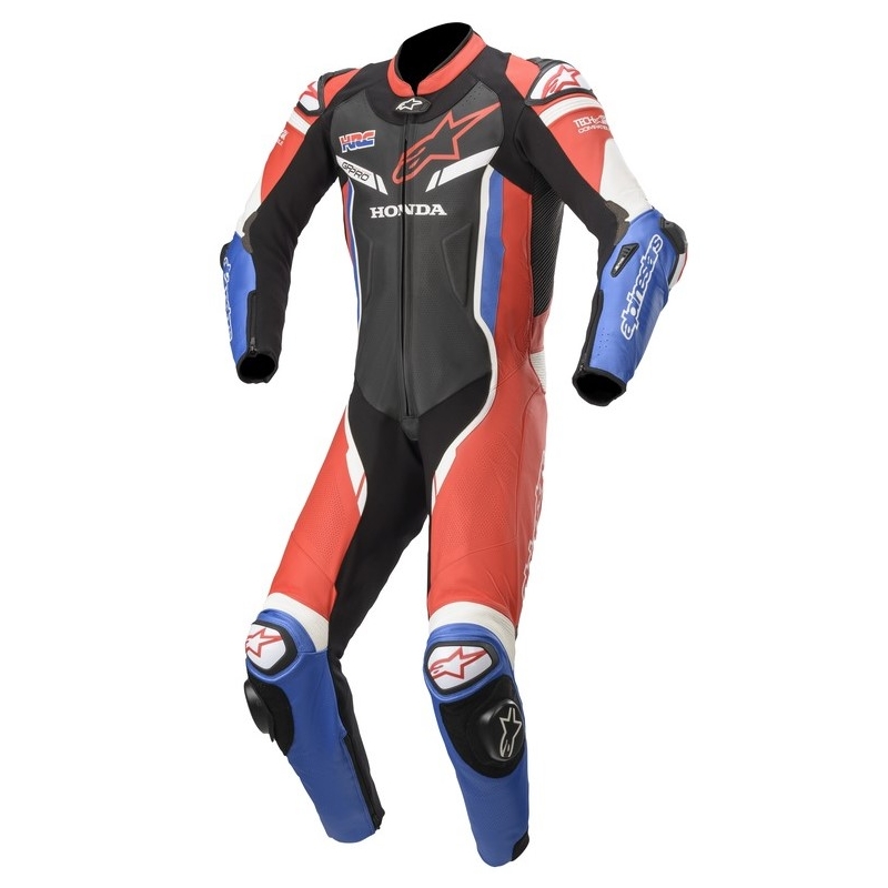 Alpinestars GP Pro 3 Honda kollekció TECH-AIR kompatibilis egyrészes bőroverál fekete-piros-kék-fehér