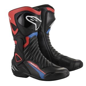 Alpinestars S-MX 6 Honda kollekció motoros csizma fekete-piros-kék-fehér