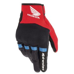 Alpinestars Copper Honda kollekció 2025 motoros kesztyű fekete-piros-kék