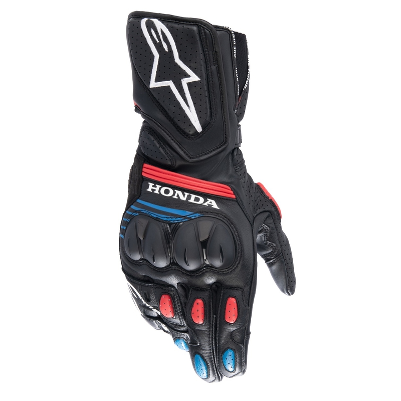 Alpinestars SP-8 Honda kollekció 2025 motoros kesztyű fekete-piros-kék