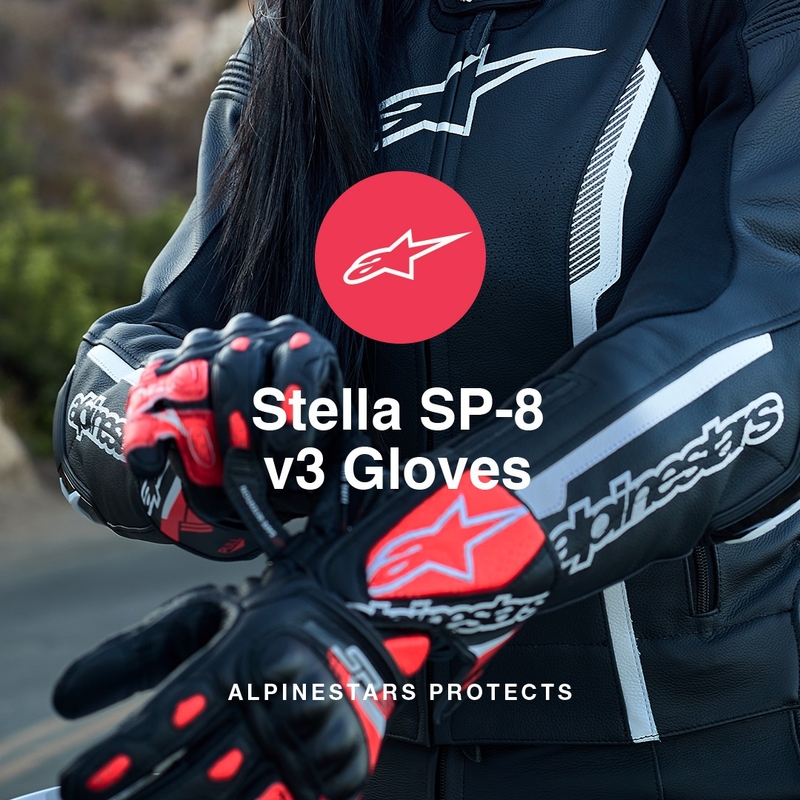 Alpinestars SP-8 női motoros kesztyű fekete-fehér-rózsaszín
