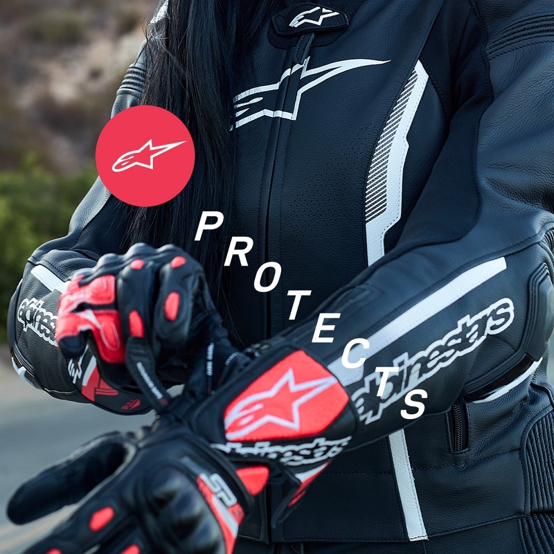 Alpinestars SP-8 női motoros kesztyű fekete-fehér-rózsaszín