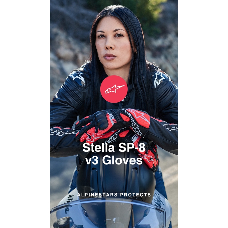 Alpinestars SP-8 női motoros kesztyű fekete-fehér-rózsaszín