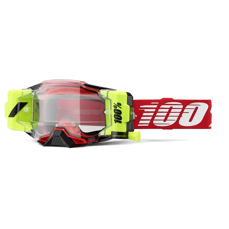 100% - USA Armega Forecast motocross szemüveg piros (átlátszó plexi)
